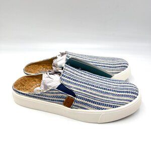 Revitalign Womens Size 6.5 Blue Stripe Esplanade Slip On Comfort Mules Shoes New